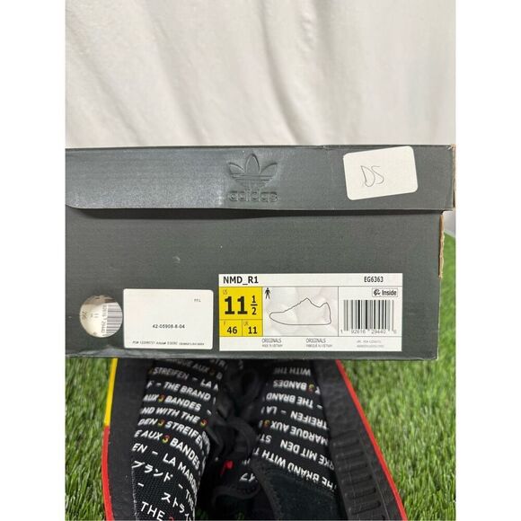 Adidas NMD R1 Mens Size 11.5 EG6363 Black Red Sneakers - Picture 7 of 7